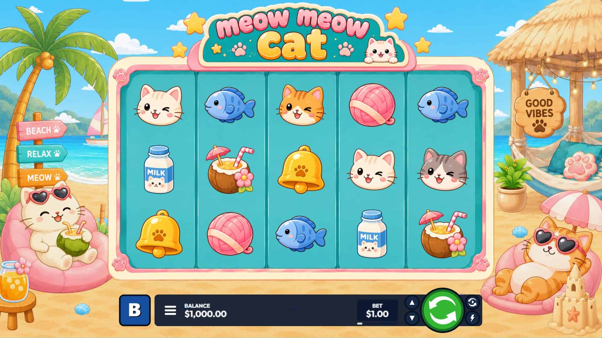 Pixi Cat slot gameplay reels