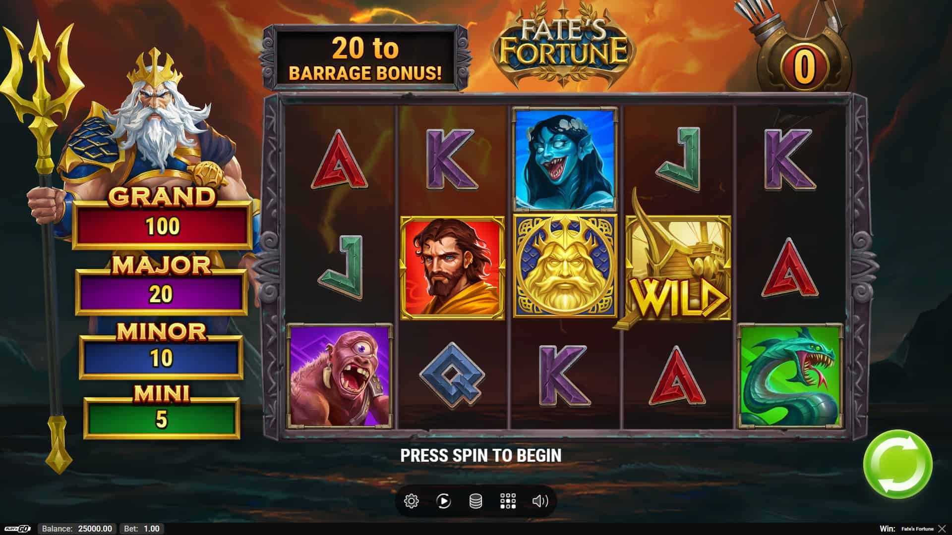Fate's Fortune slot gameplay reels