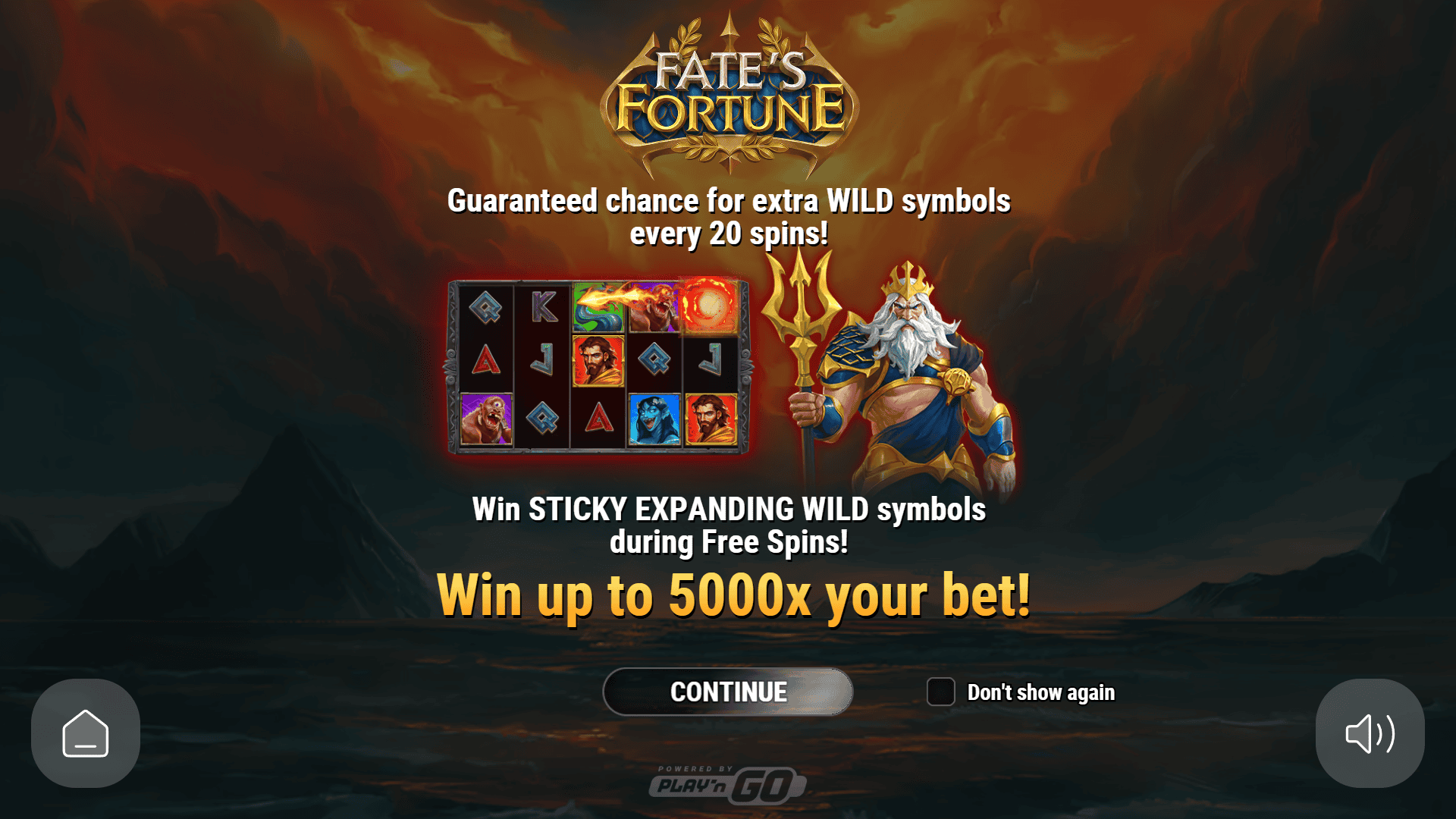 Fate's Fortune slot intro screen