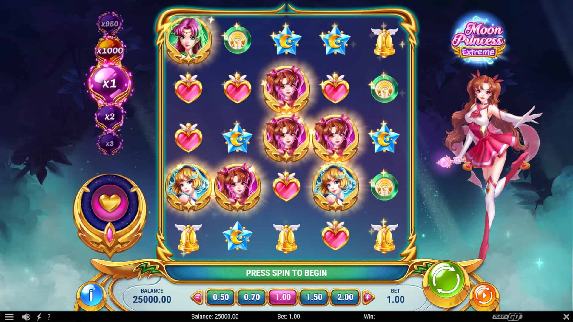 Moon Princess Extreme slot gameplay reels