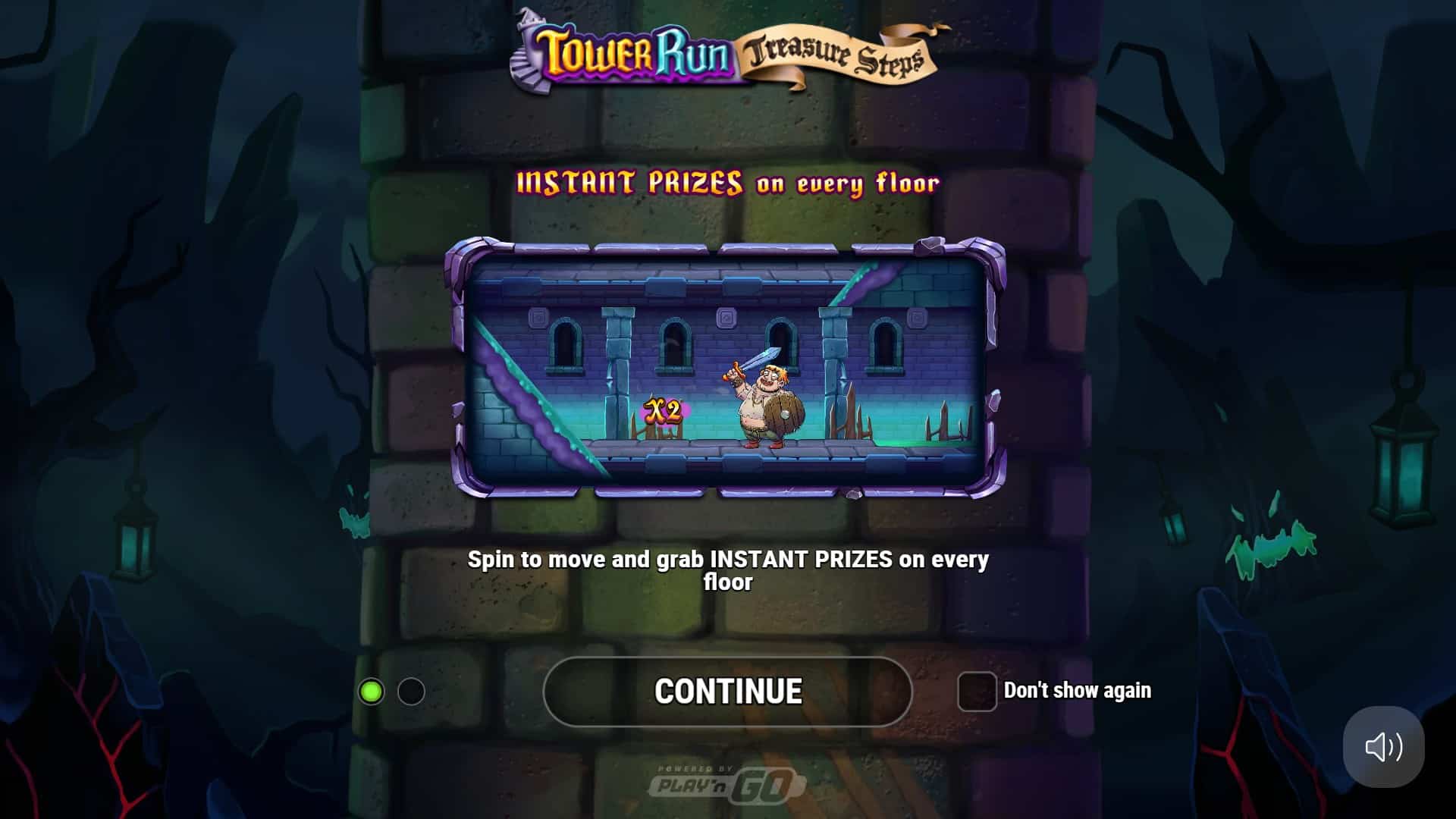 Tower Run Treasure Steps slot intro screen