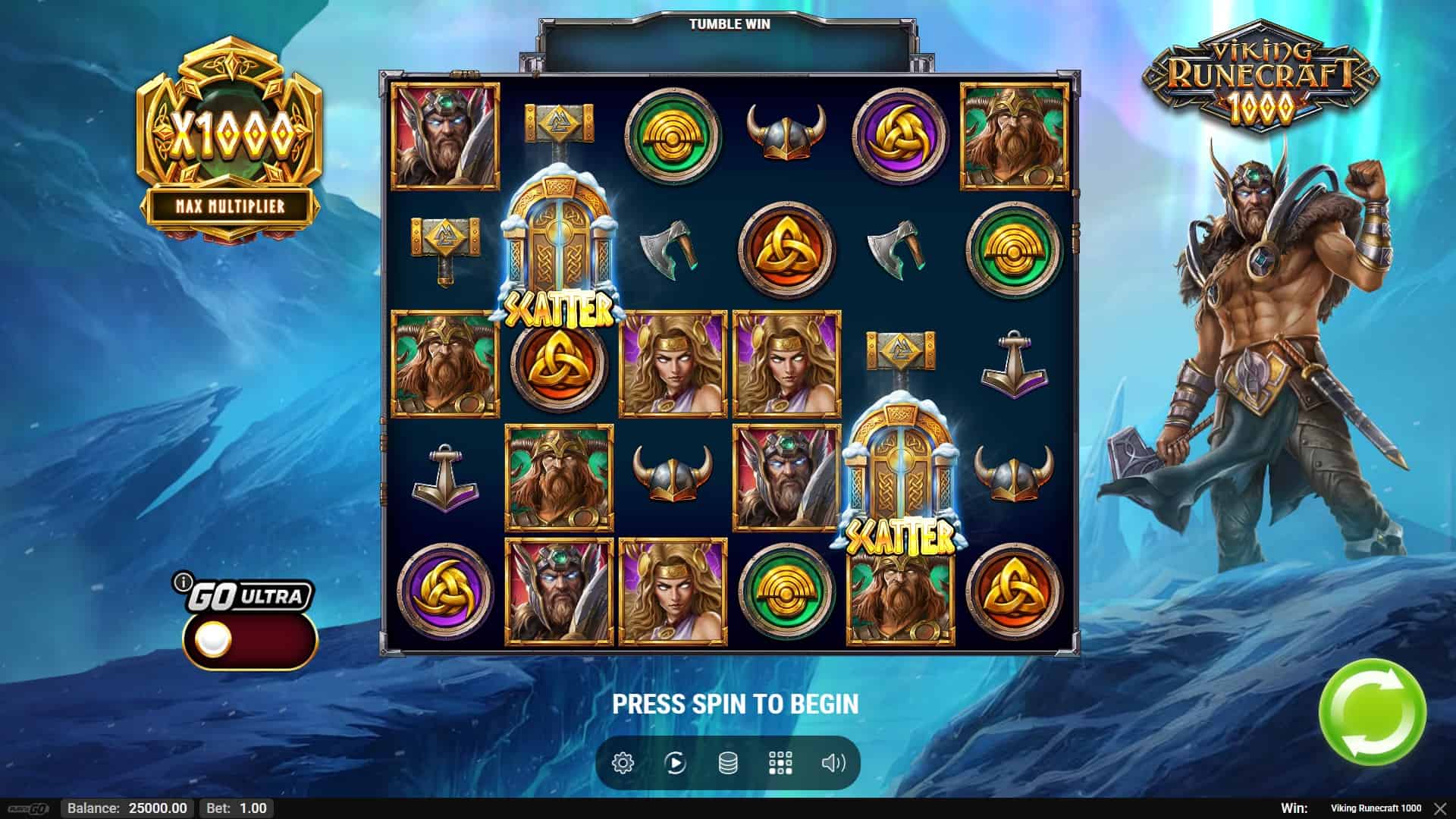Viking Runecraft 1000 slot gameplay reels