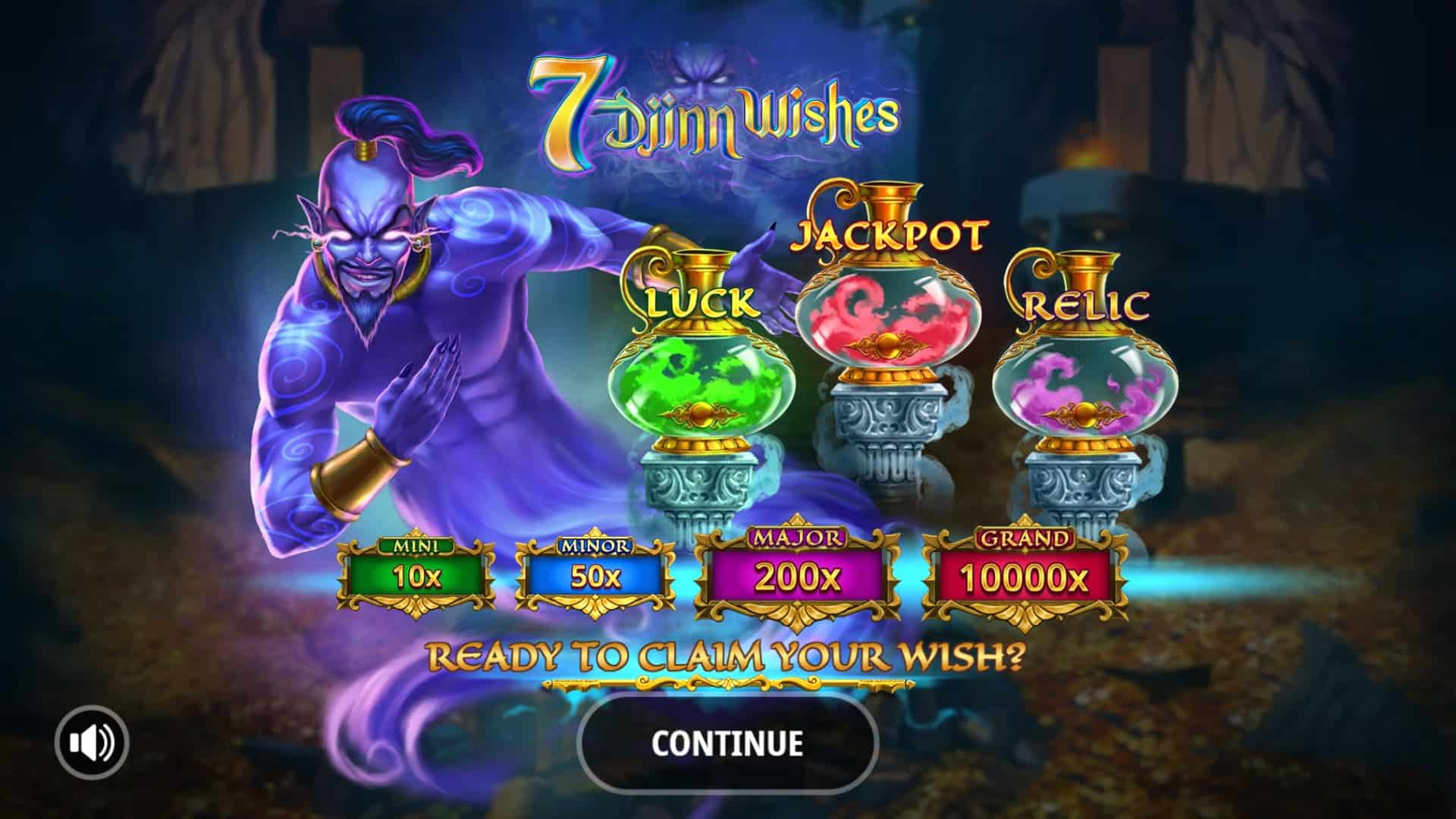 7 Djinn Wishes slot intro screen