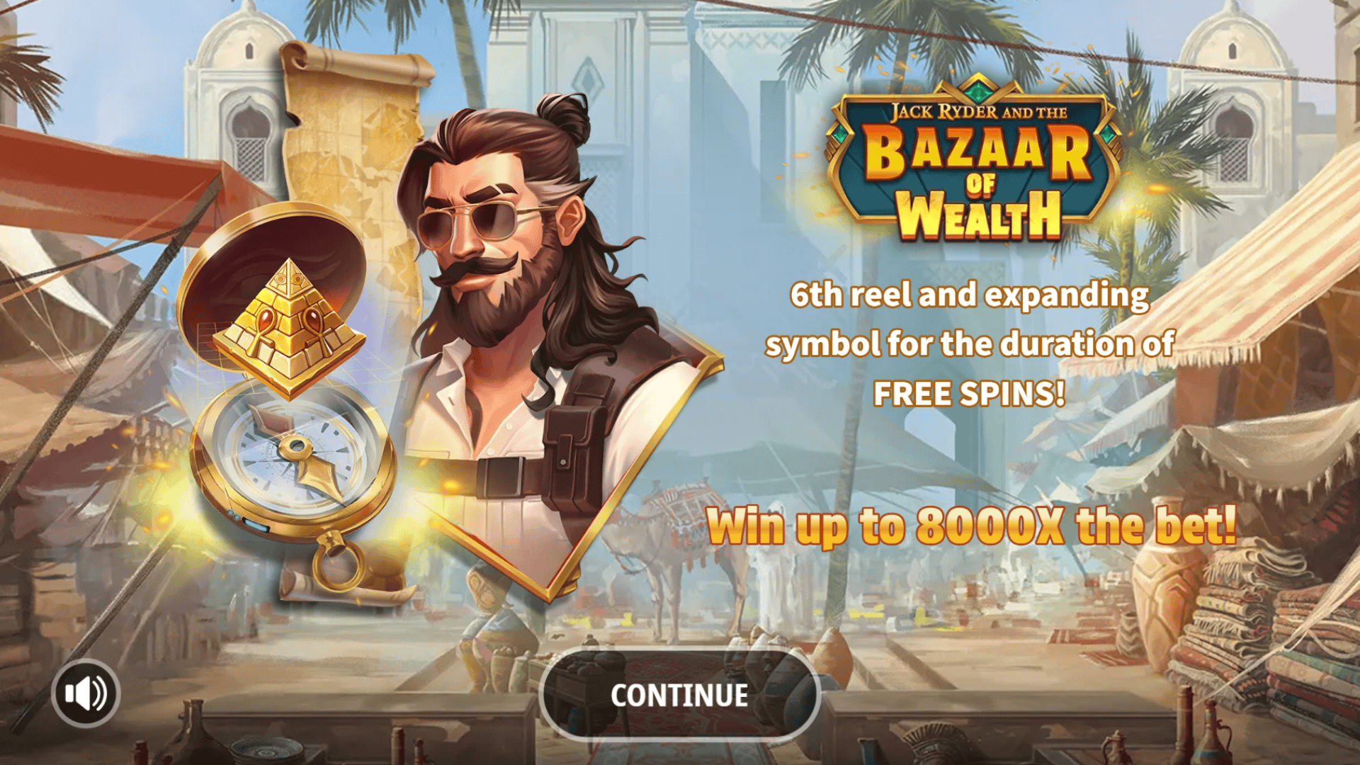 Jack Ryder and the Bazaar of Wealth slot intro screen