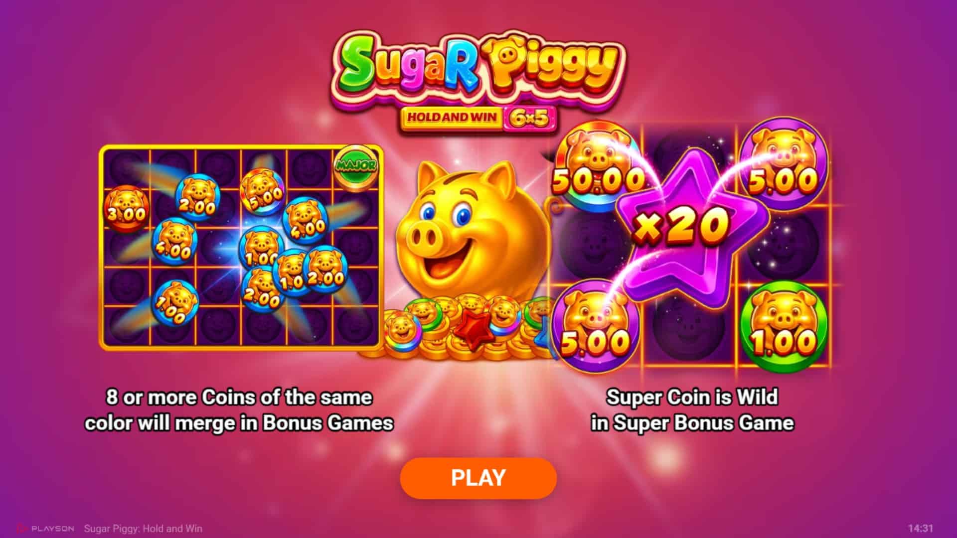 Sugar Piggy slot intro screen