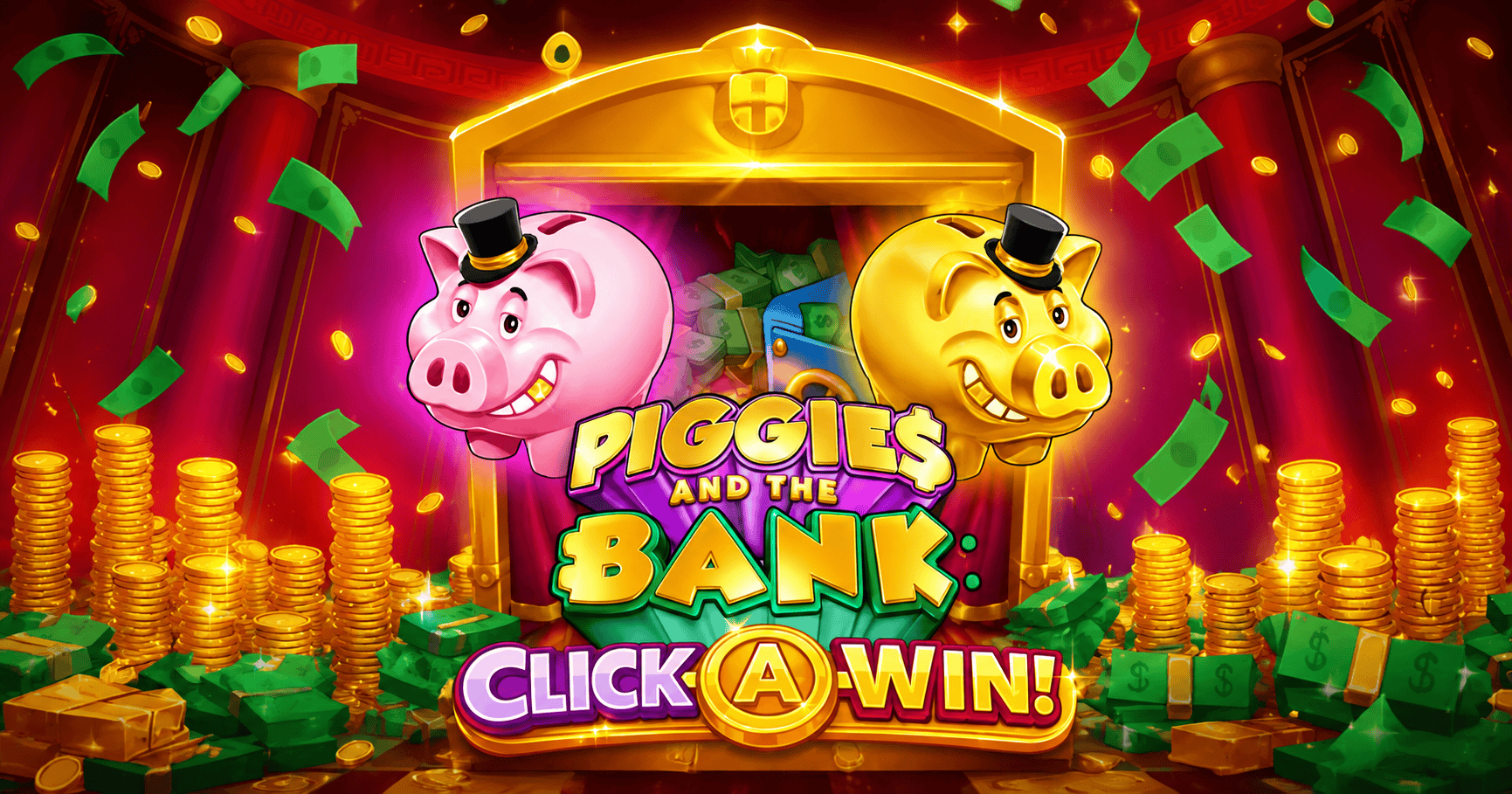 Piggies and the Bank Click-A-Win Slot Demo by Playtech slot cover image