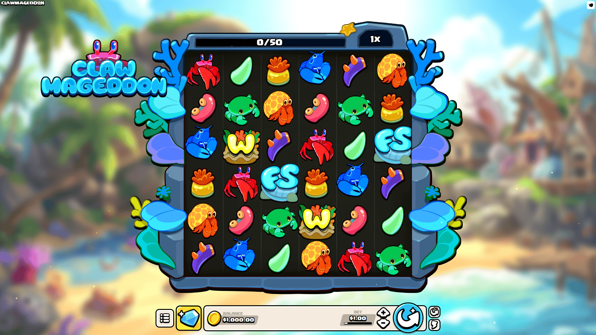 Clawmageddon slot gameplay reels