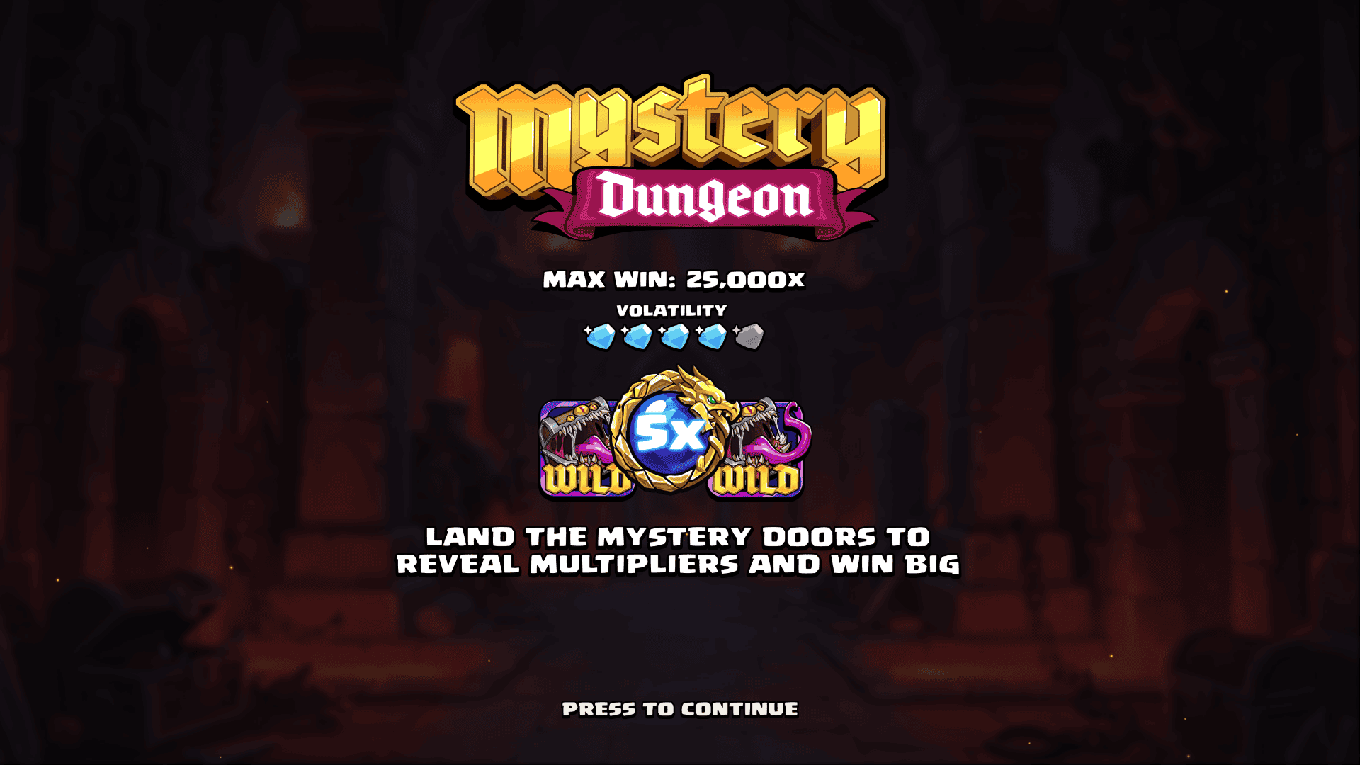 Mystery Dungeon slot intro screen