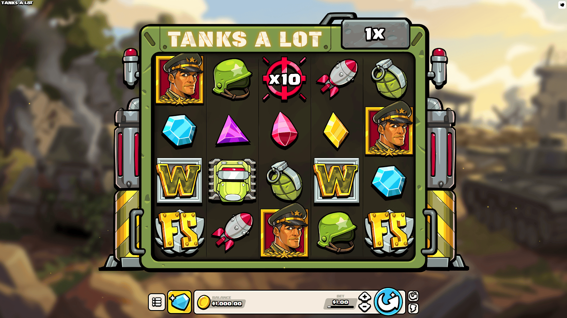Tanks a Lot slot gameplay reels