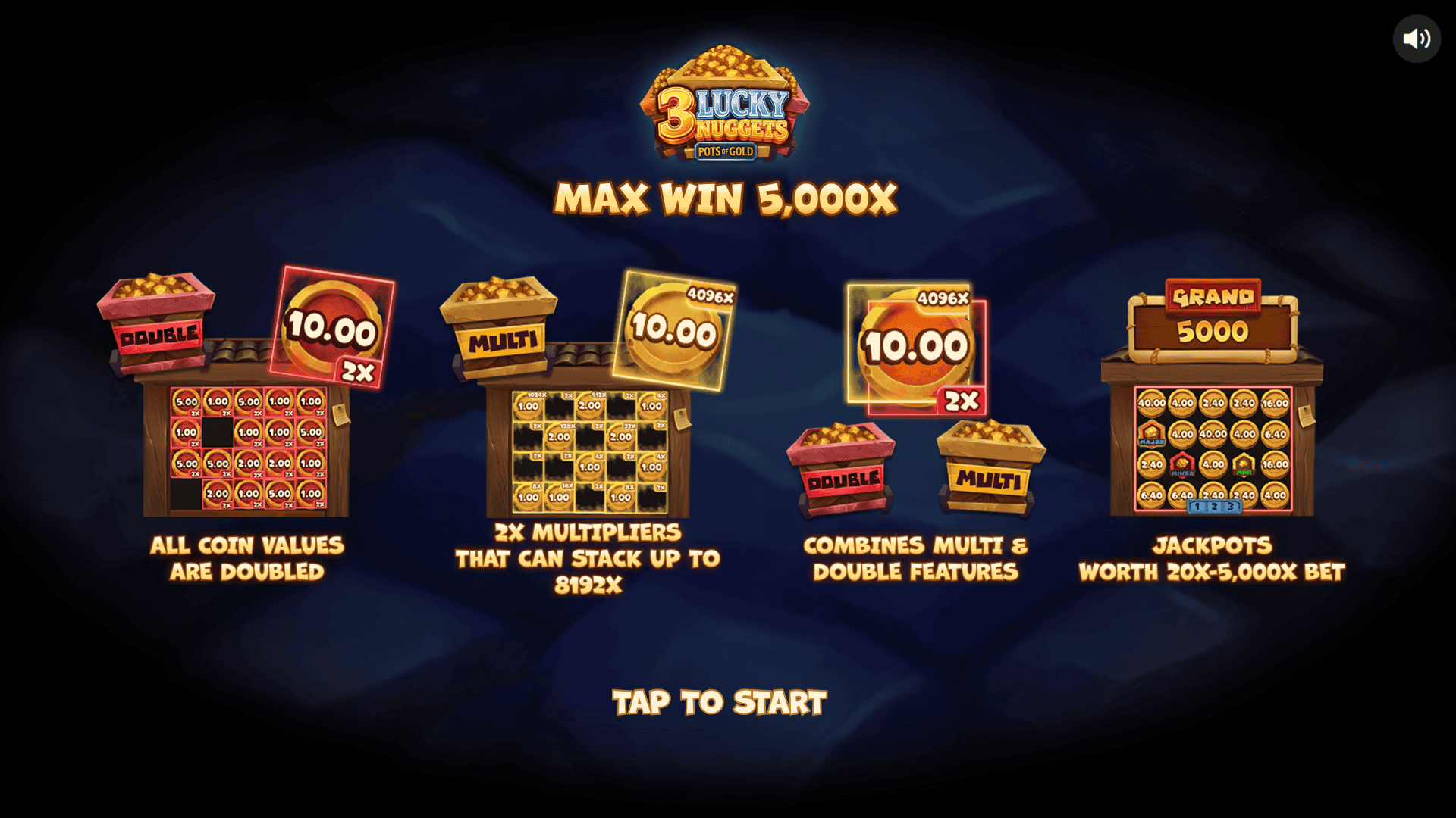 3 Lucky Nuggets slot intro screen