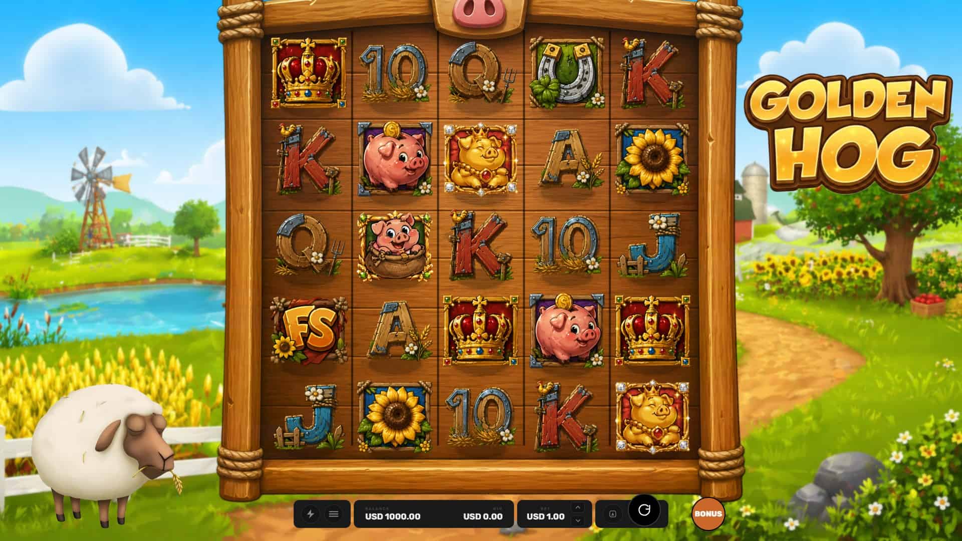 Golden Hog slot gameplay reels