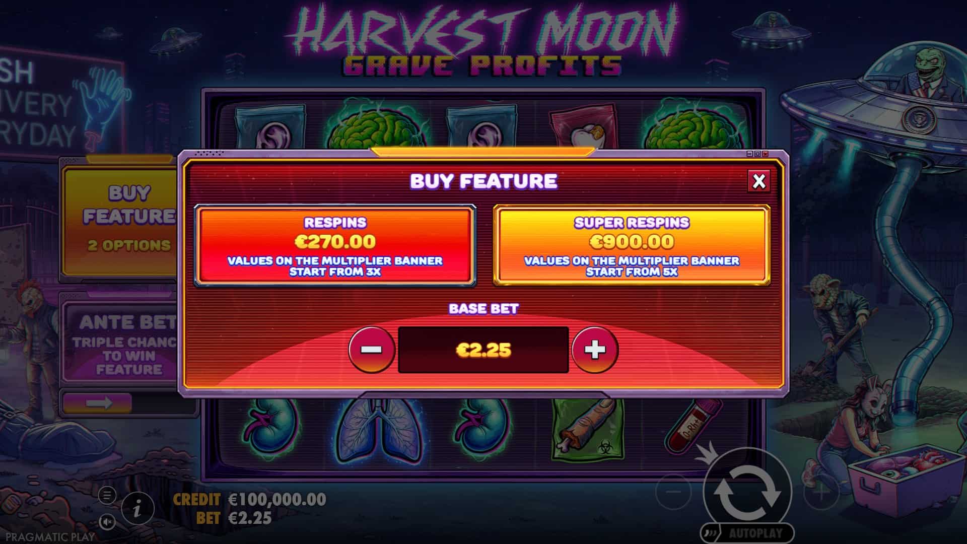 Harvest Moon Grave Profits bonus buy menu