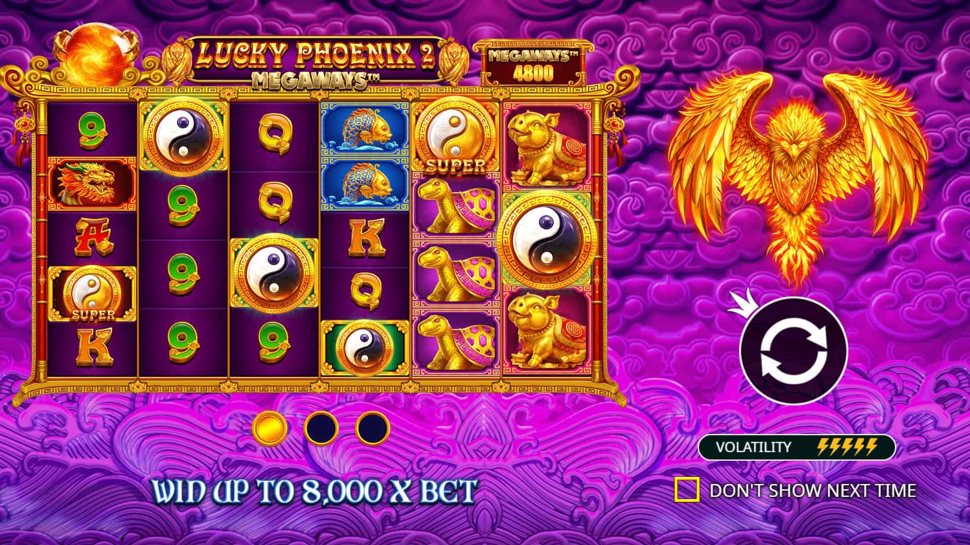 Lucky Phoenix Megaways 2 slot intro screen