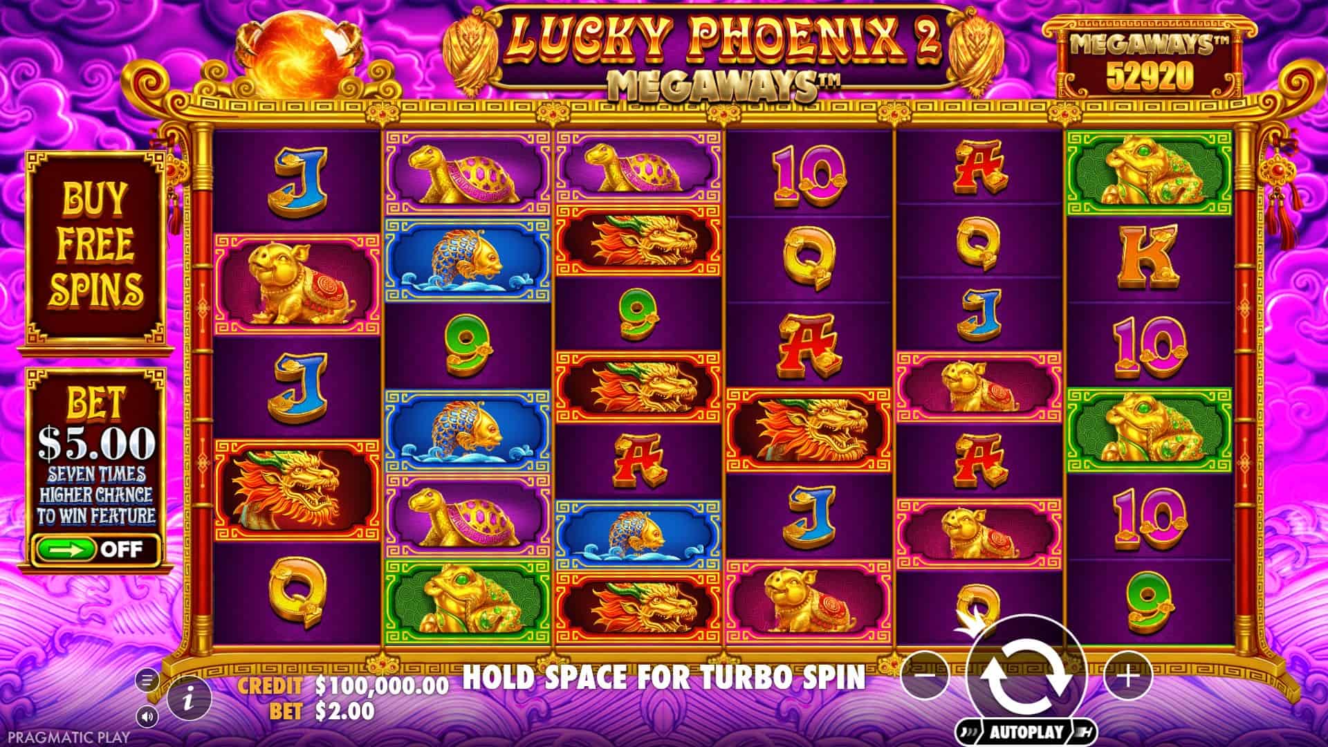 Lucky Phoenix Megaways 2 slot gameplay reels