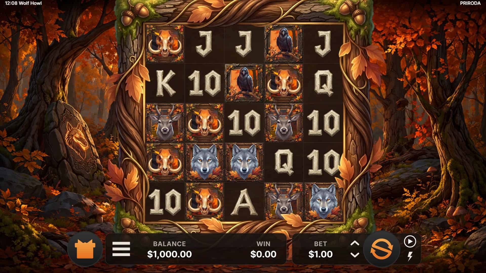 Wolf Howl slot gameplay reels