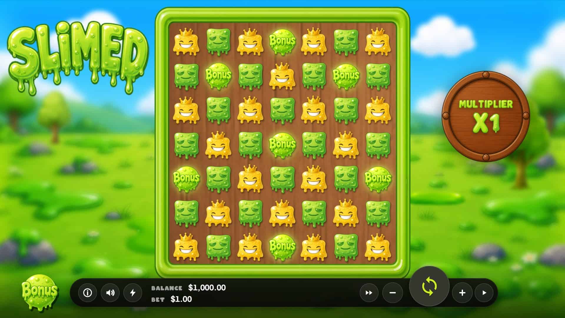 Slimed slot gameplay reels