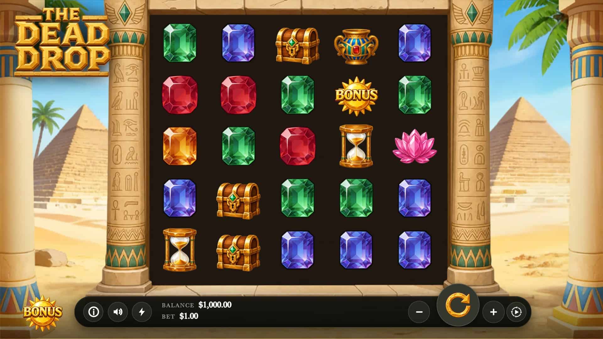 The Dead Drop slot gameplay reels