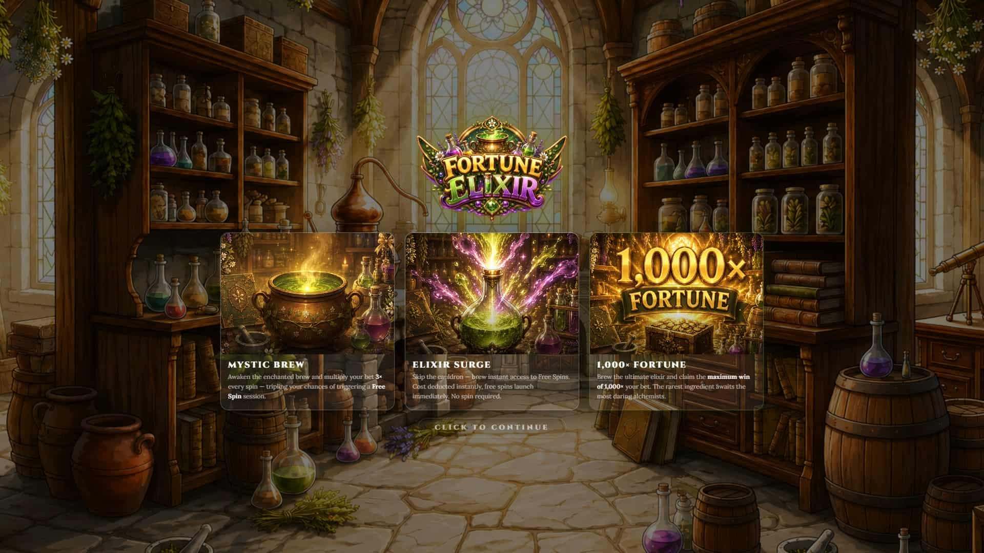 Fortune Elixir slot intro screen