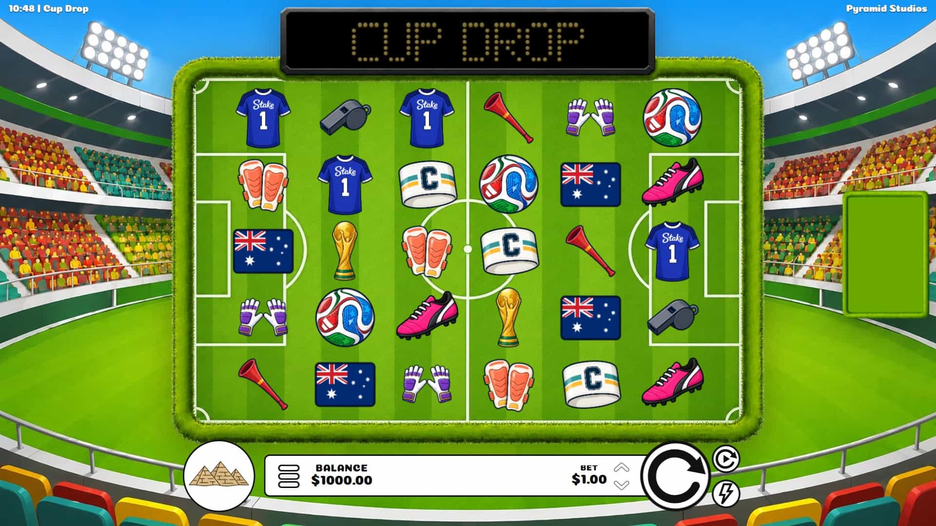 Cup Drop slot gameplay reels