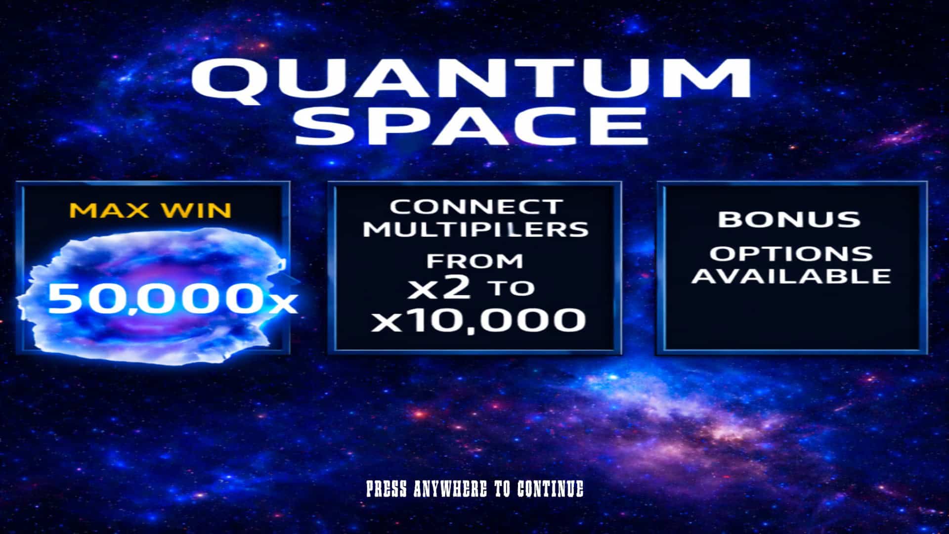 Quantum Space slot intro screen