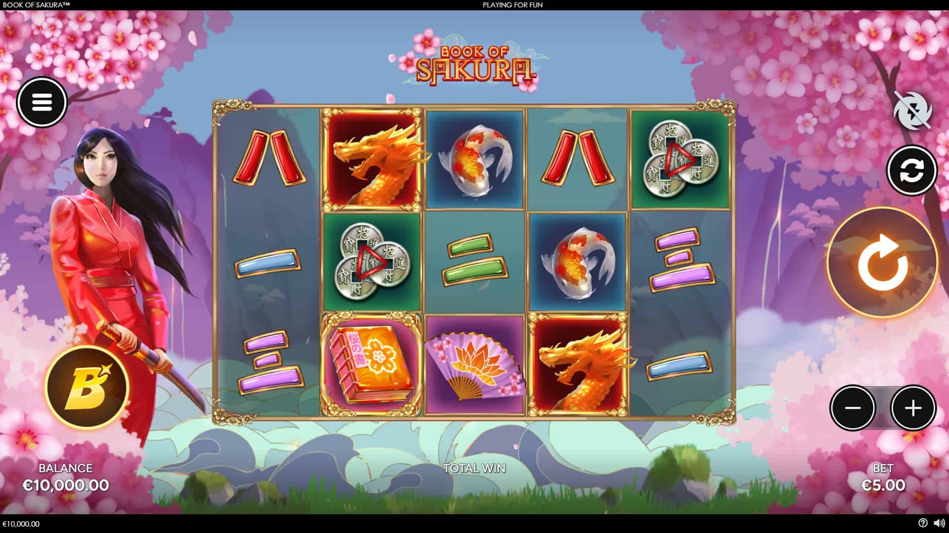 Book of Sakura slot gameplay reels