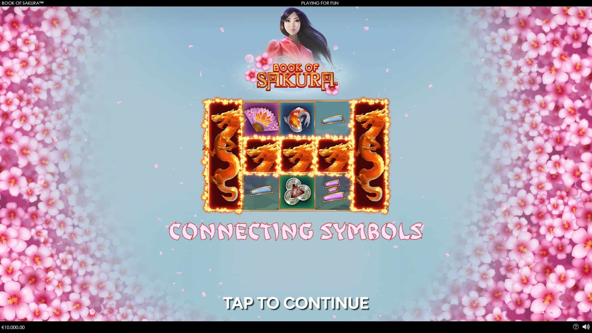 Book of Sakura slot intro screen