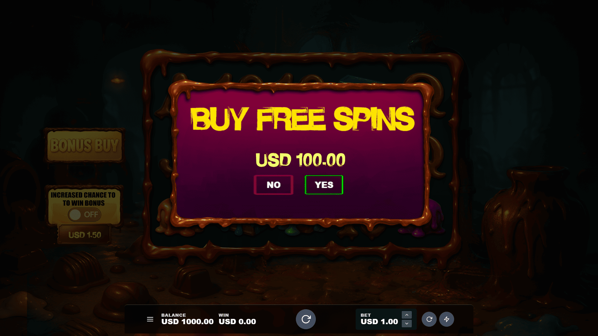 Candy Crypt bonus buy menu