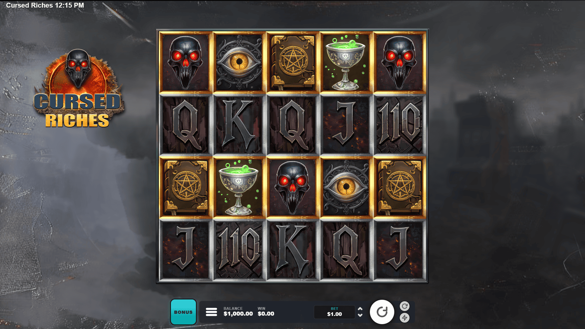 Cursed Riches slot gameplay reels