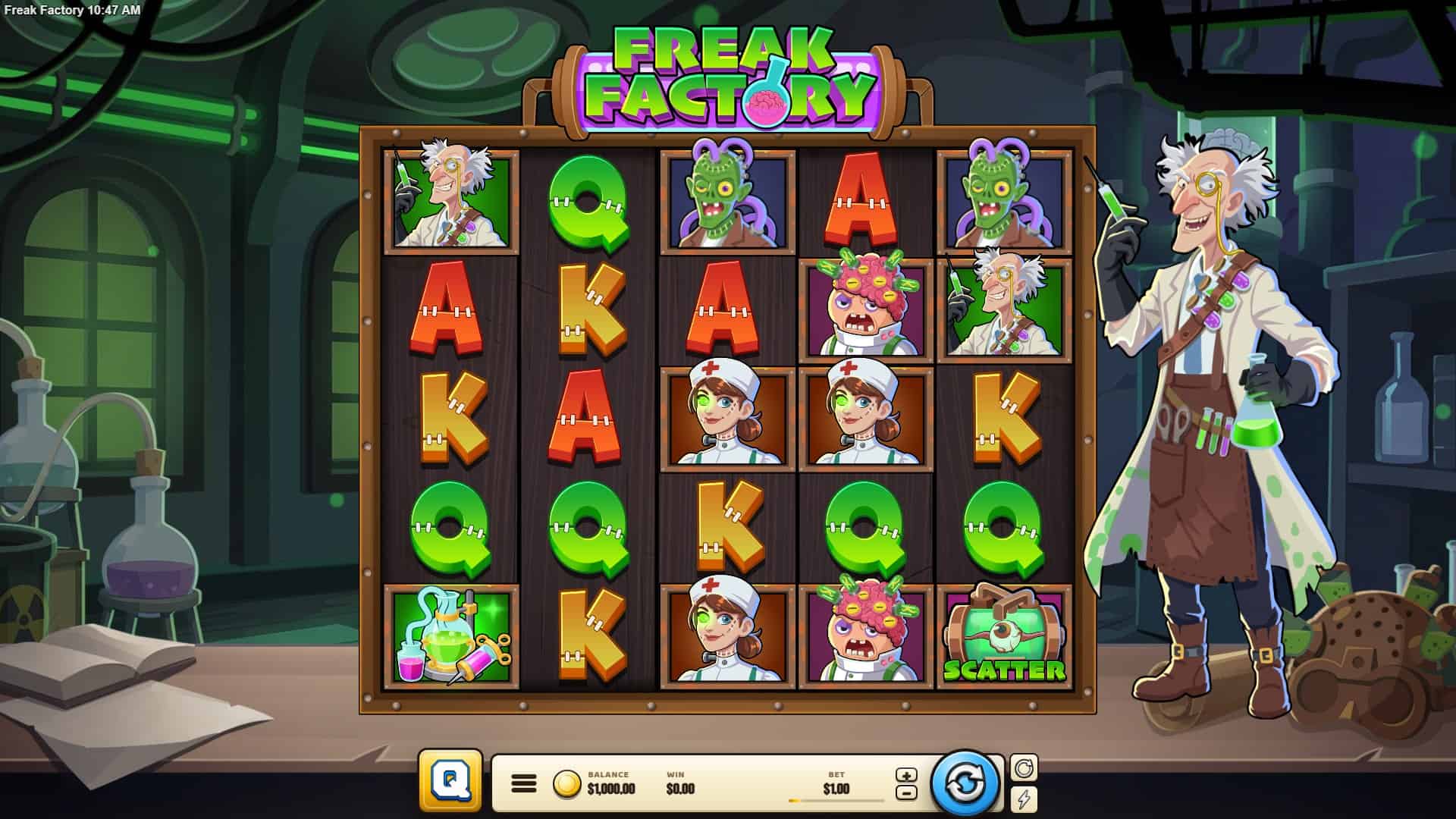 Freak Factory slot gameplay reels