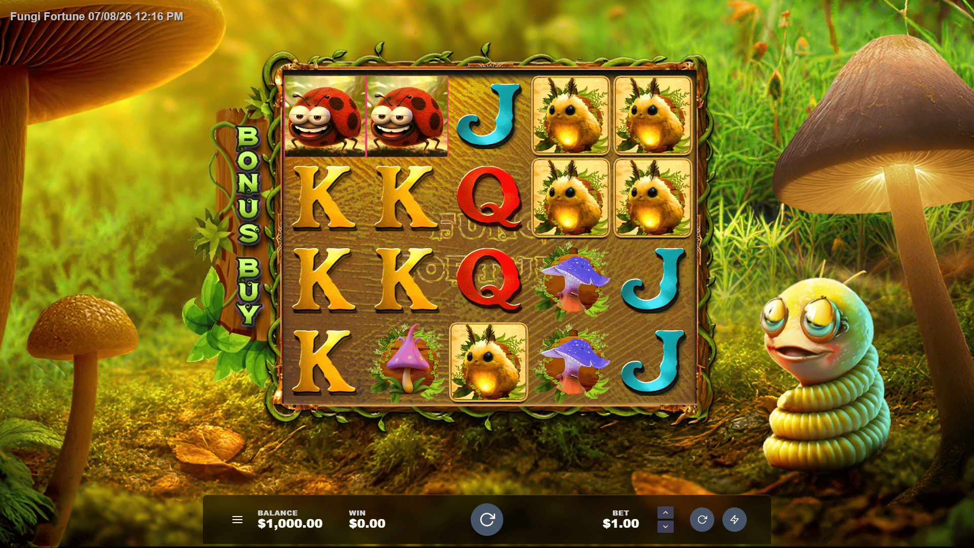 Fungi Fortune slot gameplay reels