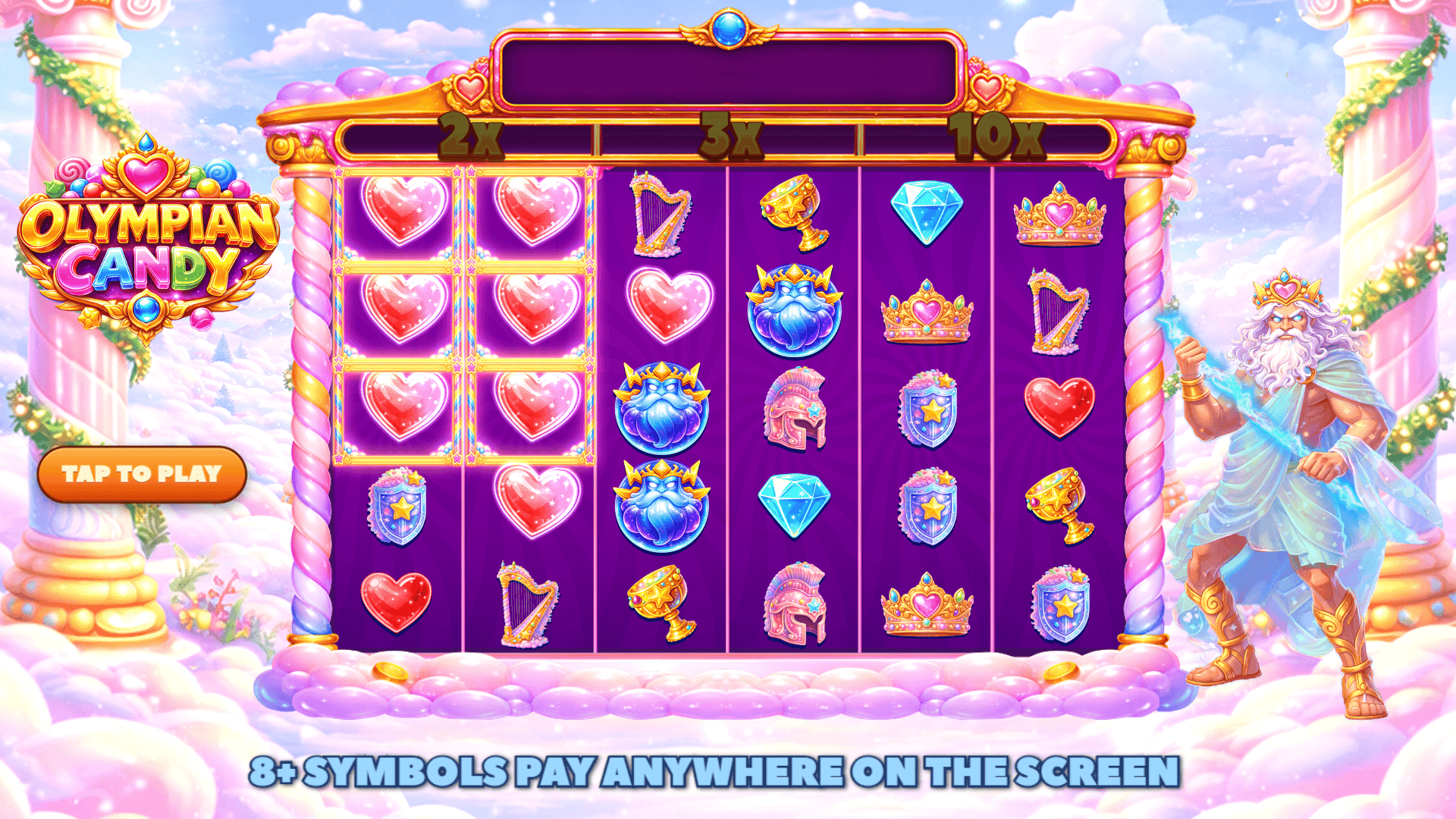 Olympian Candy slot intro screen