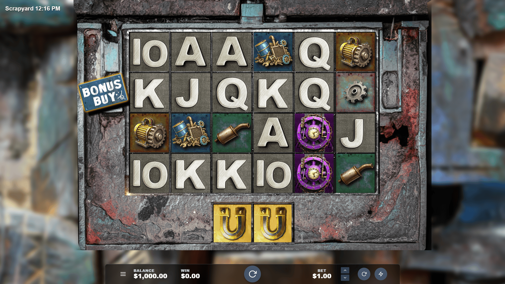 Scrapyard slot gameplay reels
