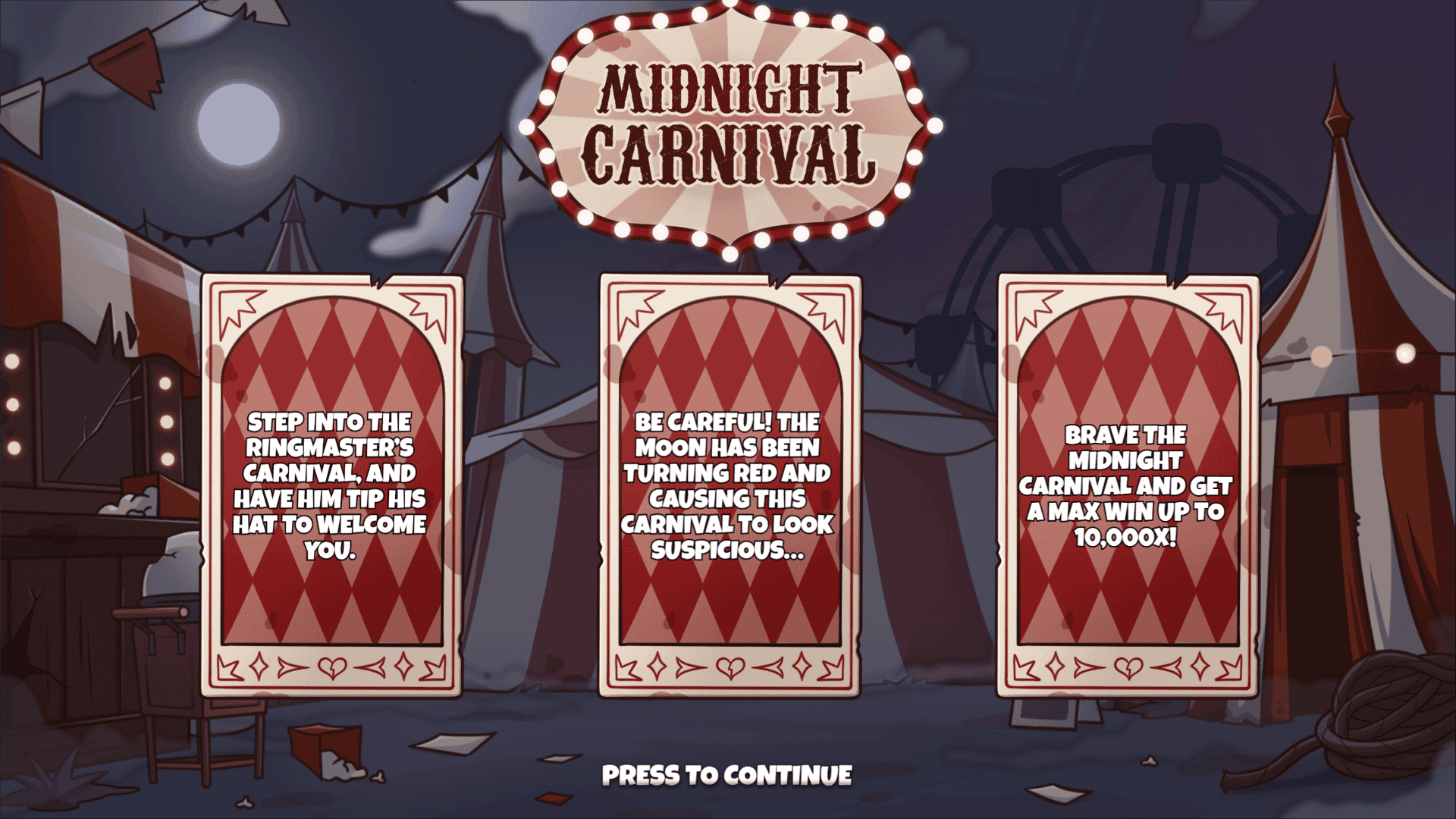 Midnight Carnival slot intro screen
