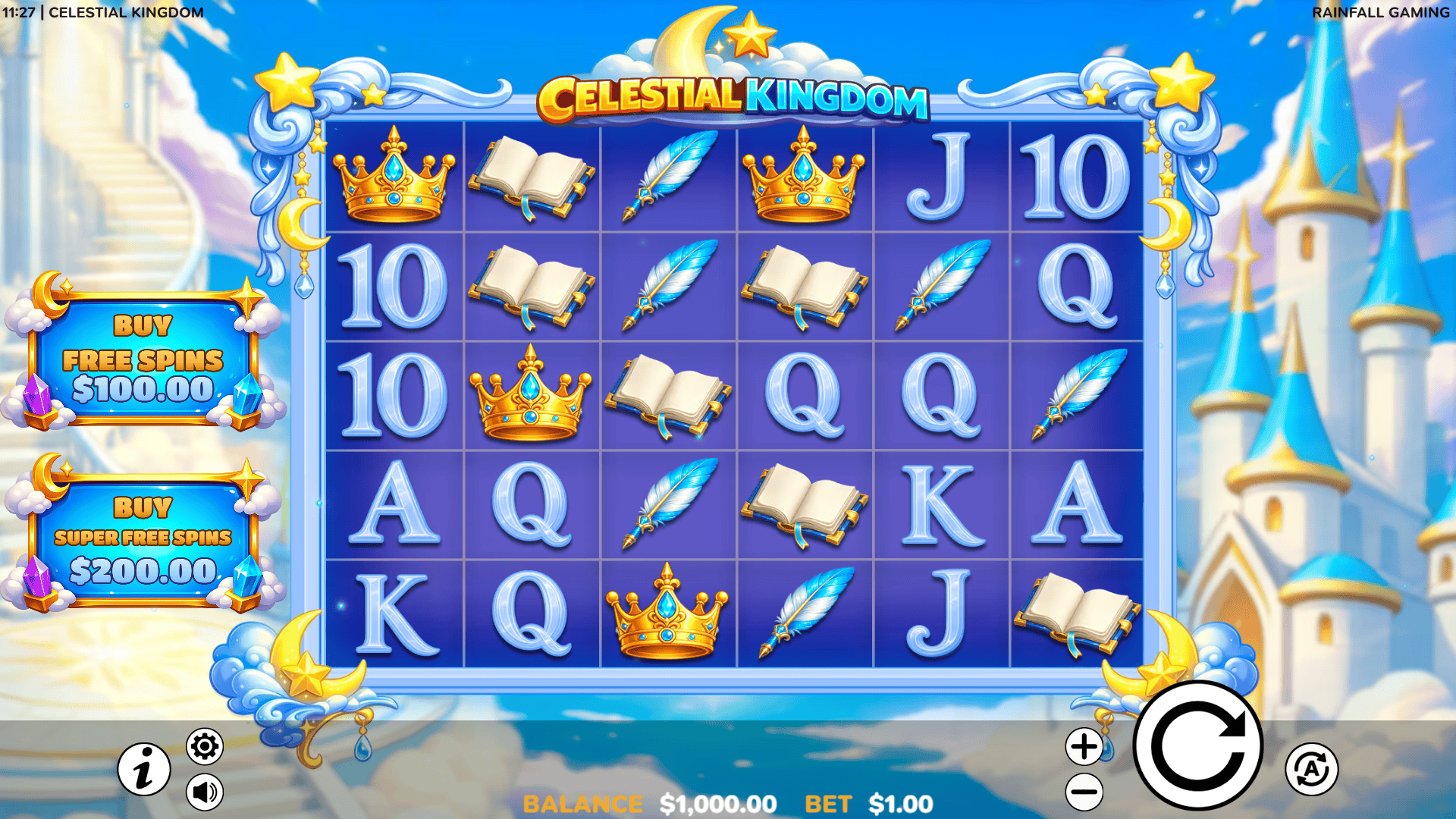 Celestial Kingdom slot gameplay reels