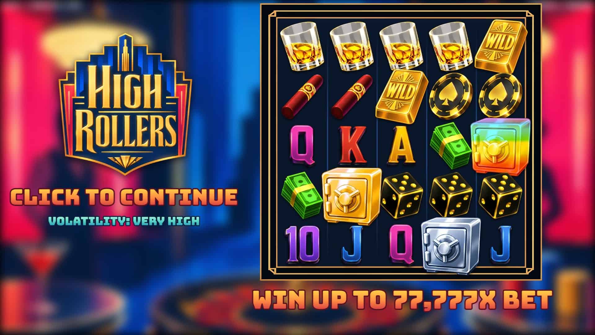 High Rollers slot intro screen