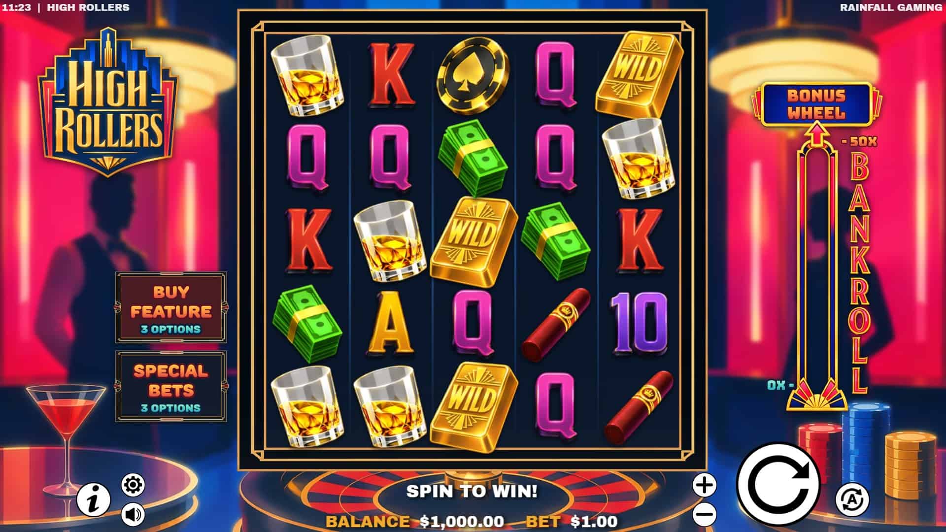 High Rollers slot gameplay reels