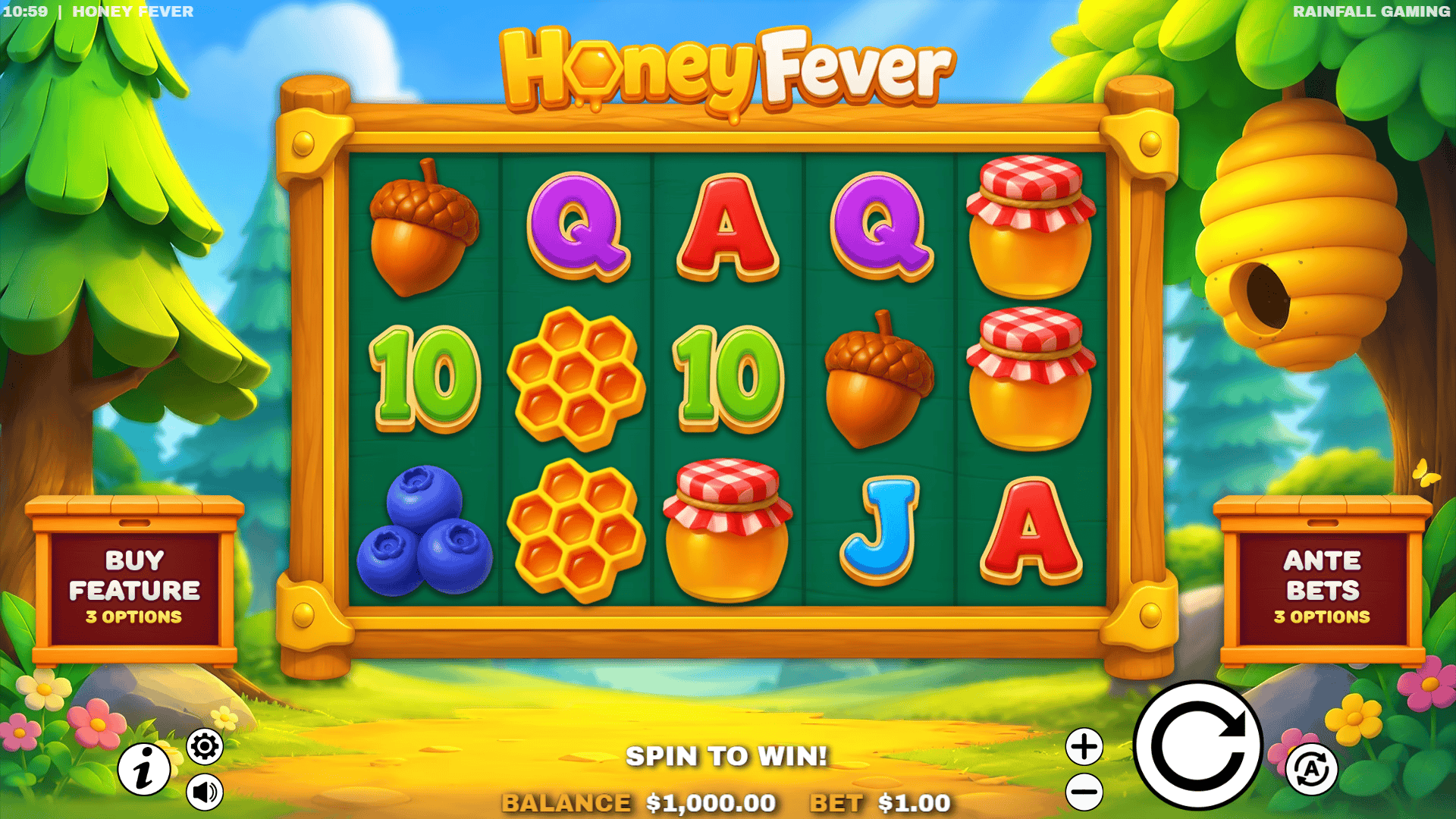 Honey Fever slot gameplay reels