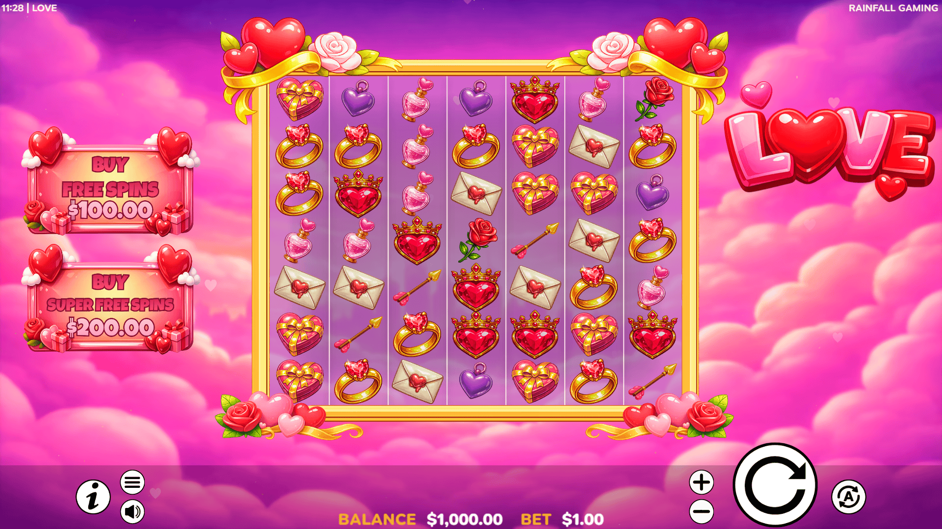 Love slot gameplay reels