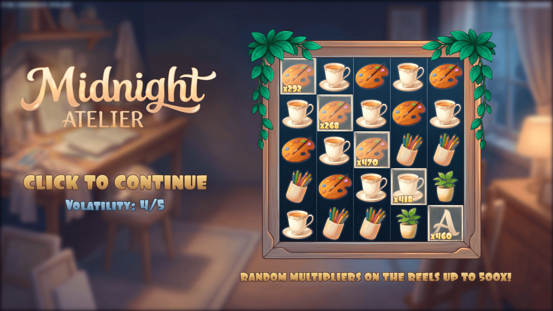Midnight Atelier slot intro screen