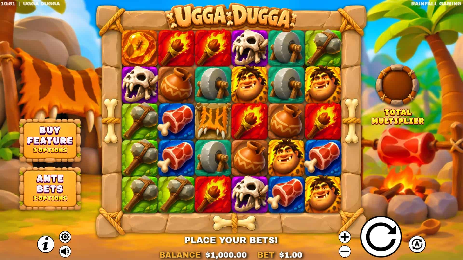 Ugga Dugga slot gameplay reels