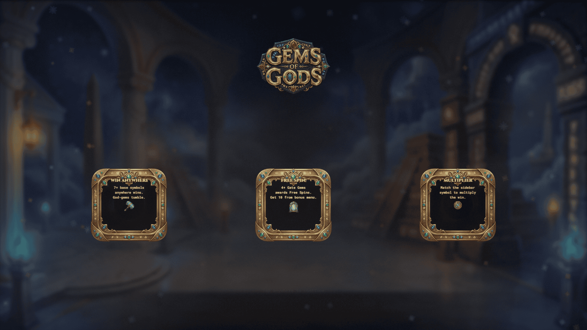 Gems of Gods slot intro screen