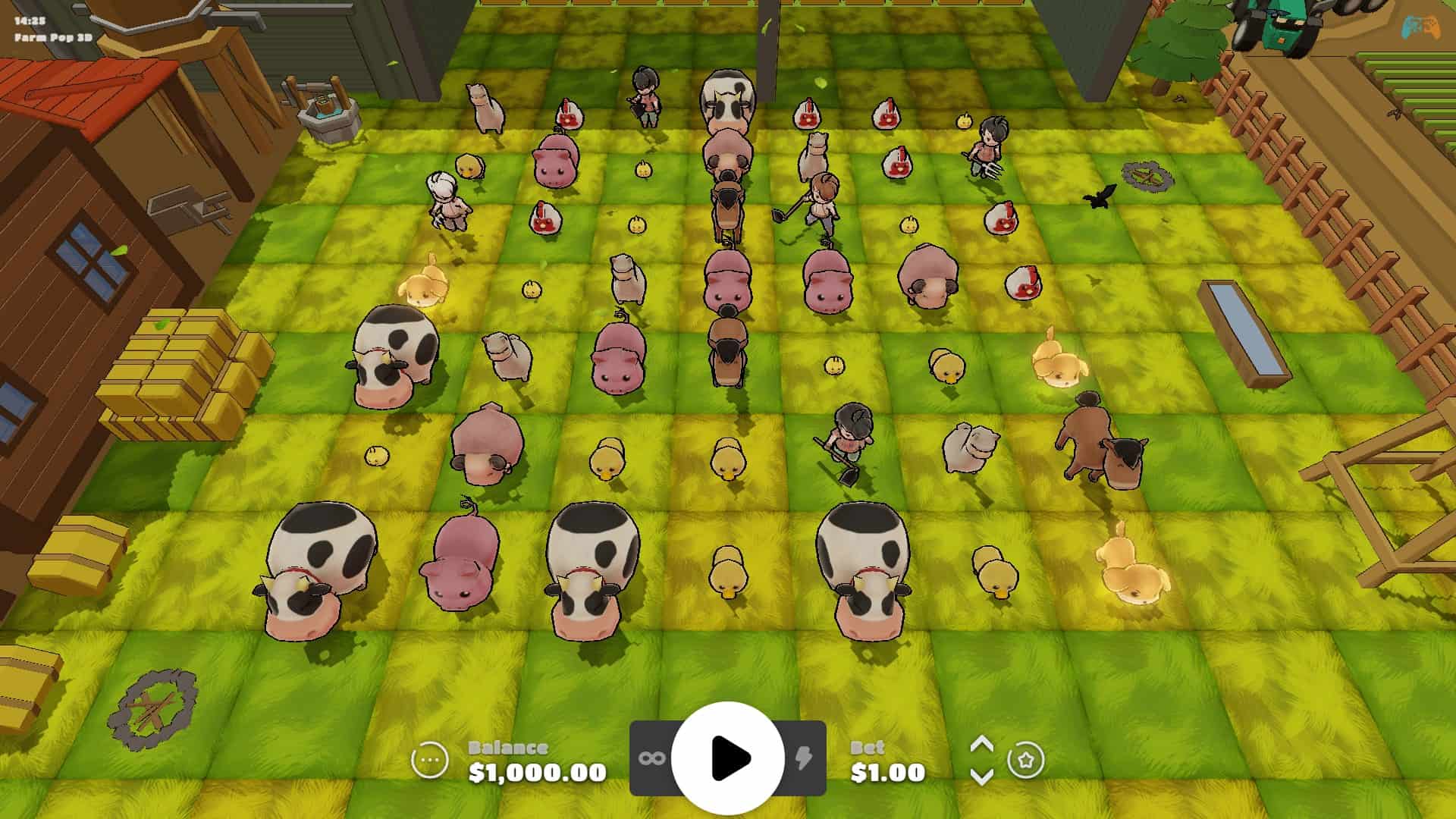 Farm Pop 3D slot gameplay reels