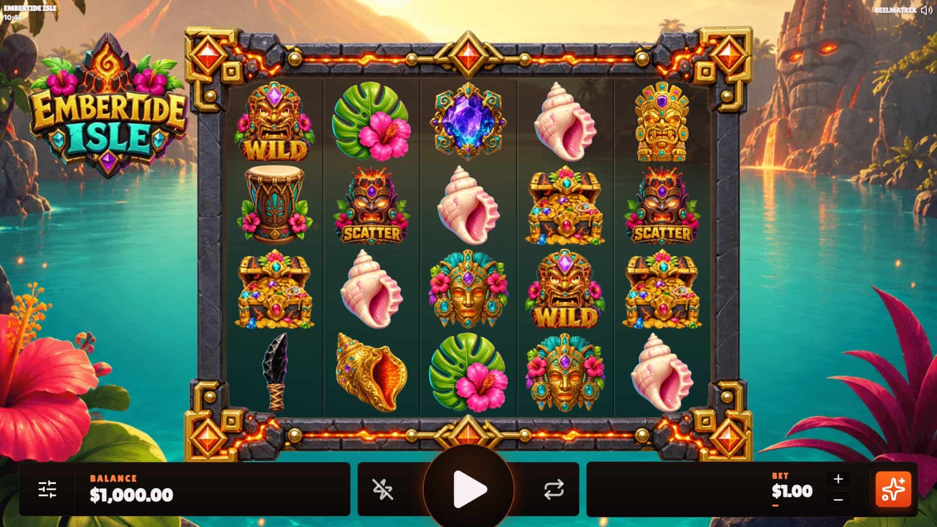 Embertide Isle slot gameplay reels