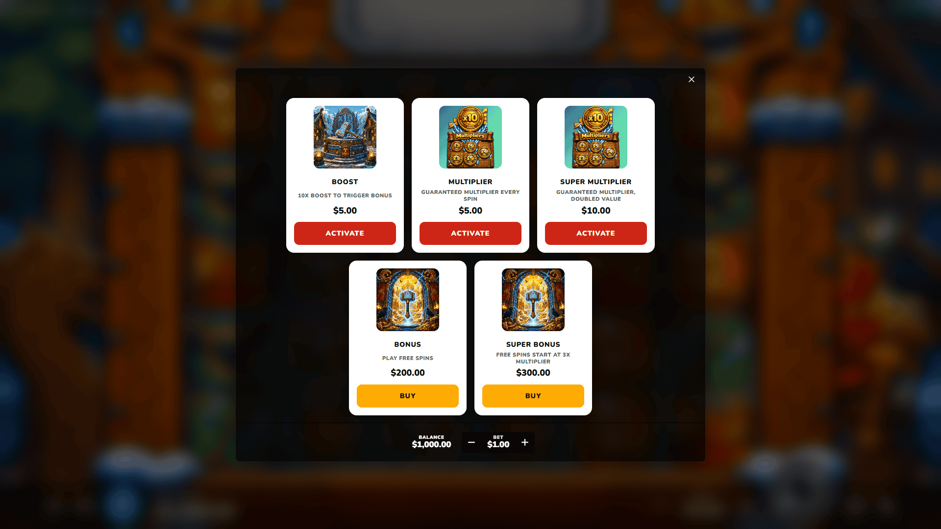 Fjord Fortune bonus buy menu