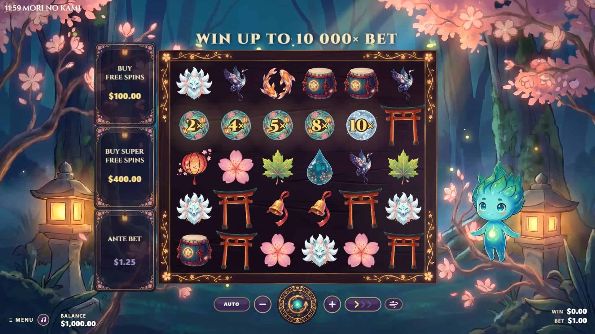 Mori no Kami slot gameplay reels