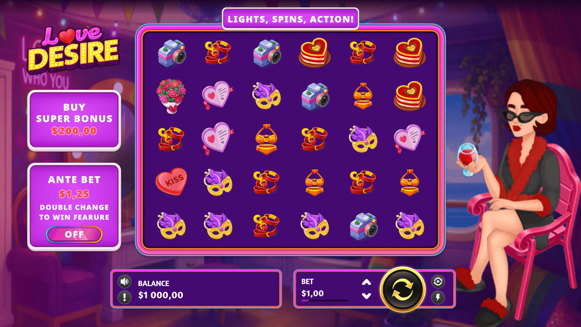Love Desire slot gameplay reels