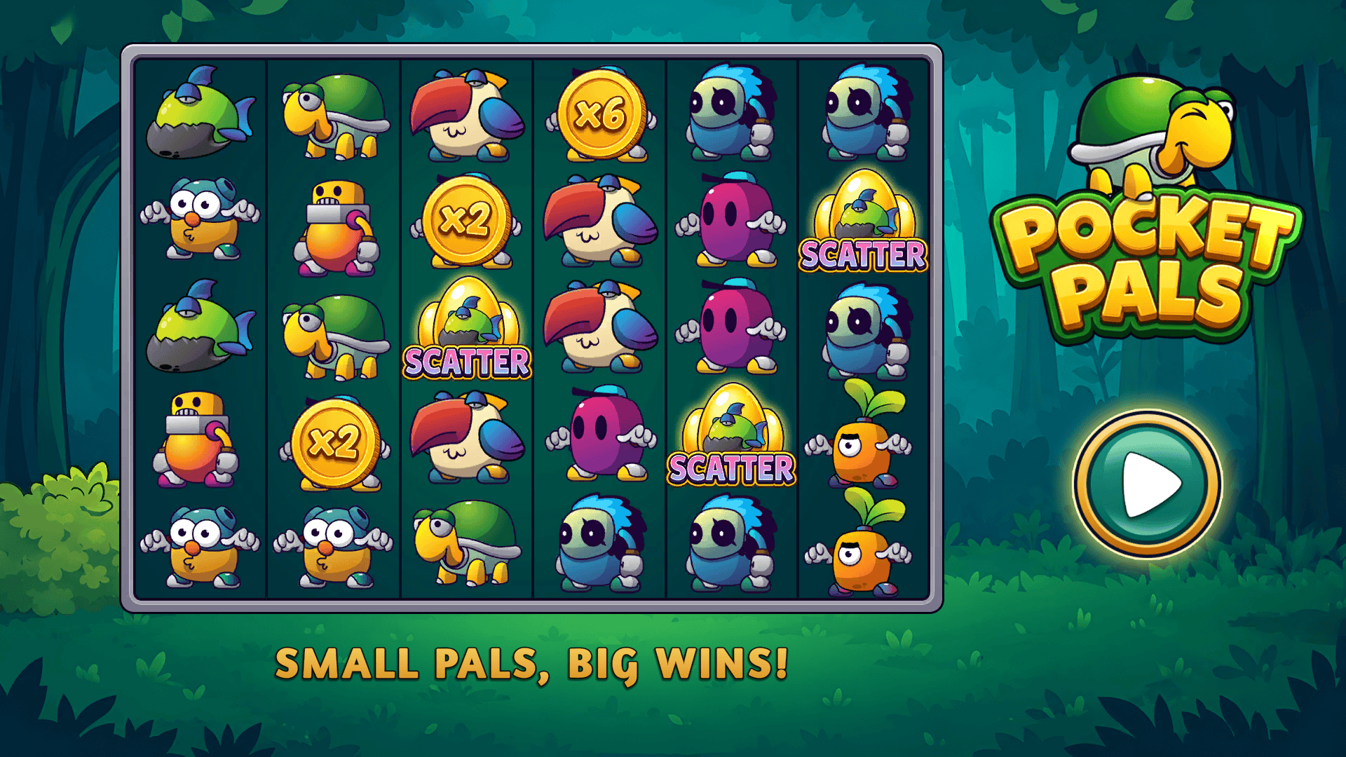 Pocket Pals slot gameplay reels