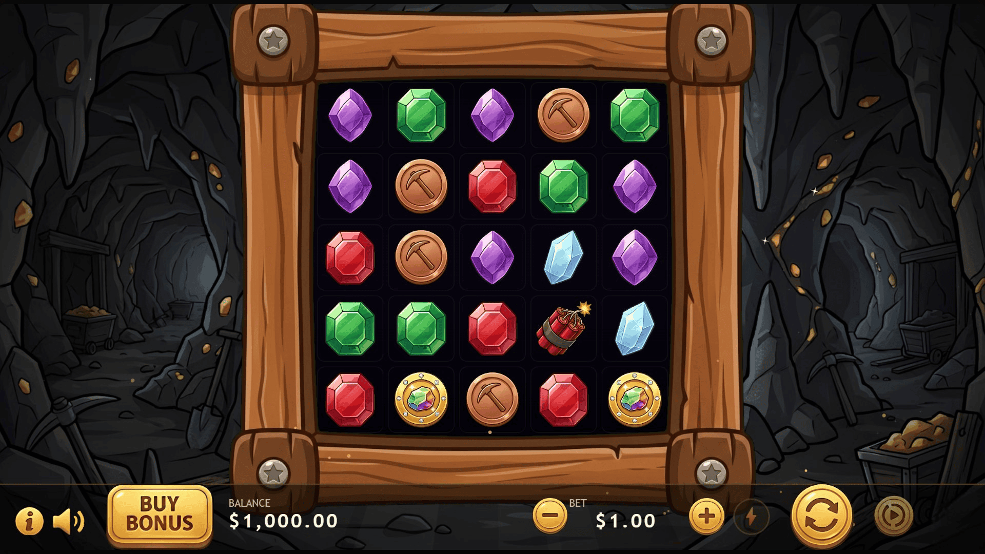 Miner Cat slot gameplay reels