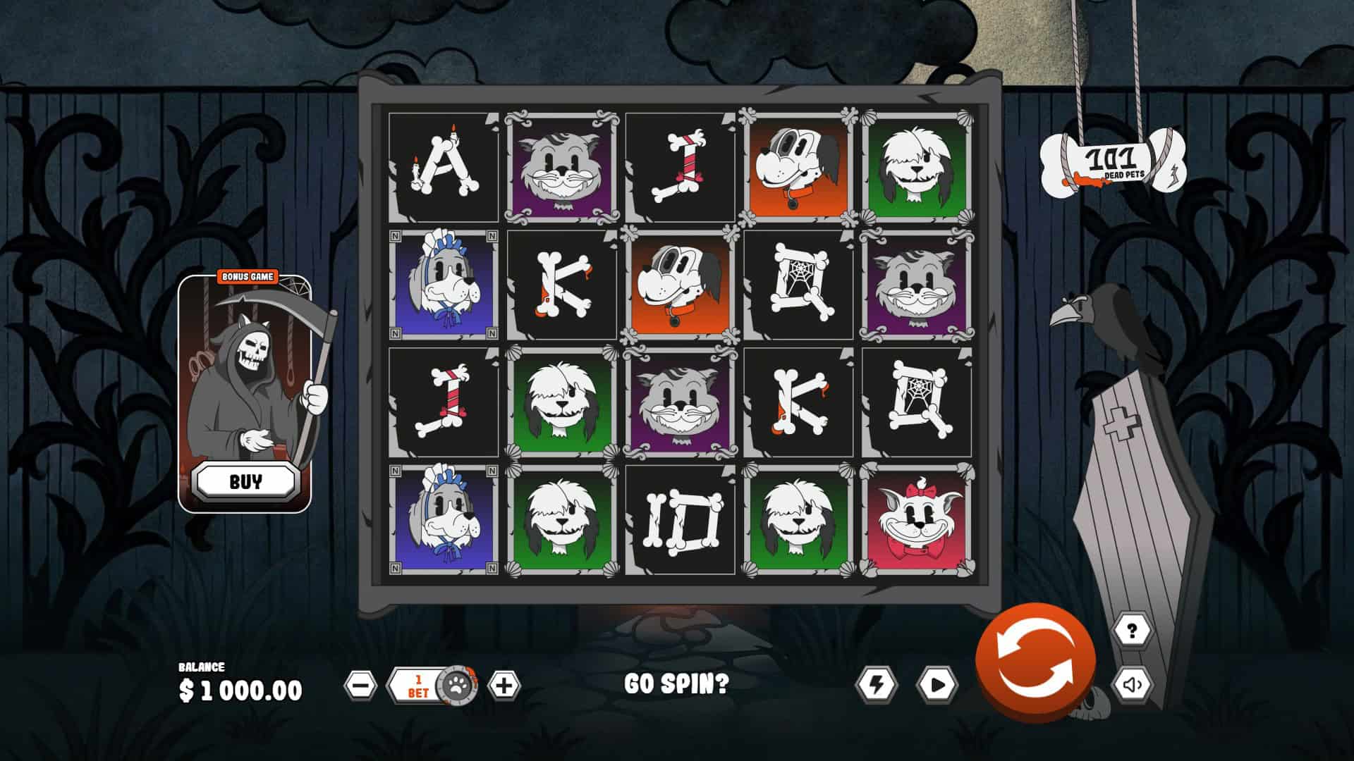 101 Dead Pets slot gameplay reels