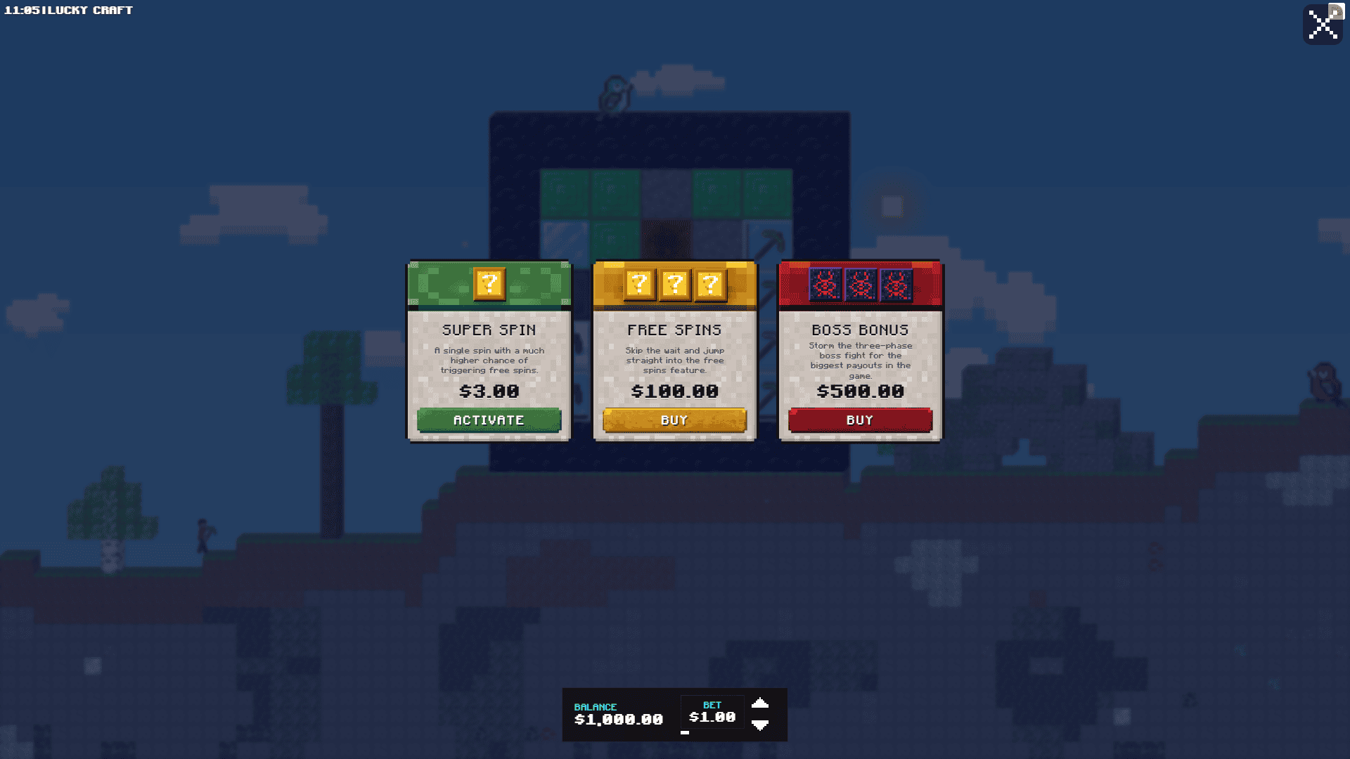 Lucky Craft bonus buy menu